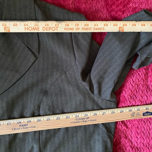 Fashion Bug Brown Striped Blazer Women’s size 26W Three Button Down - Picture 6 of 11